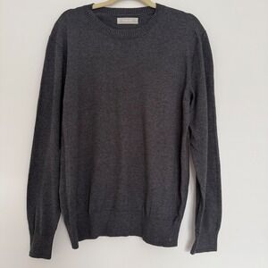NWOT Everlane Men's No-Sweat Sweater Uniform Medium Gray Ribbed Crew Neck